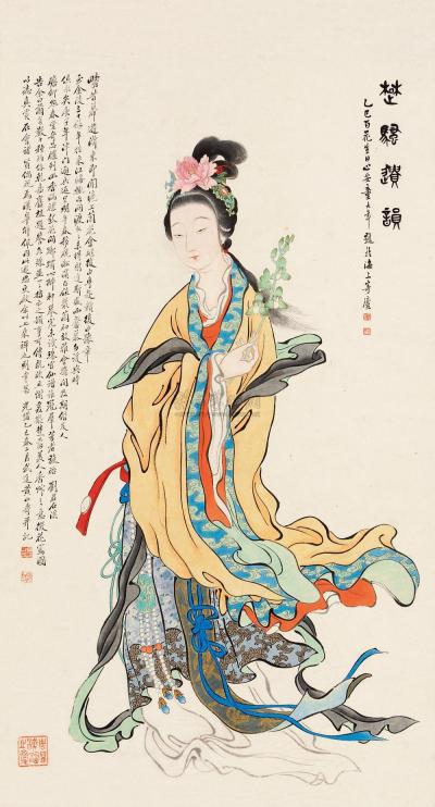 黄山寿 乙巳（1905）年作 花神图 屏轴