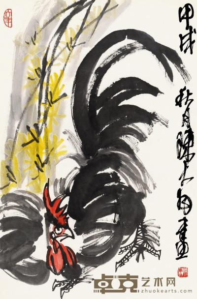 陈大羽 甲戌（1994）年作 大吉图 立轴 93×59cm