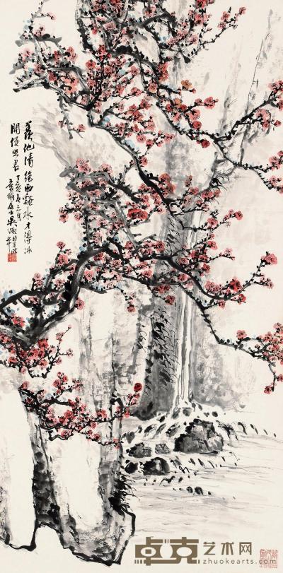 吴徵 丁亥（1947）年作 西溪梅影 立轴 105×52cm