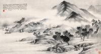 彭旸 甲子（1924）年作 云山烟雨 镜片