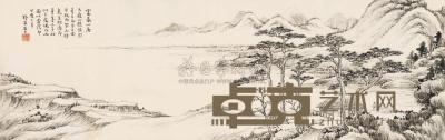 应野平 丁亥（1947）年作 富春山居 镜框 28×87.5cm