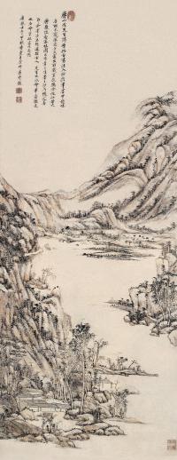 王原祁 壬午（1702）年作 陡壑密林 立轴