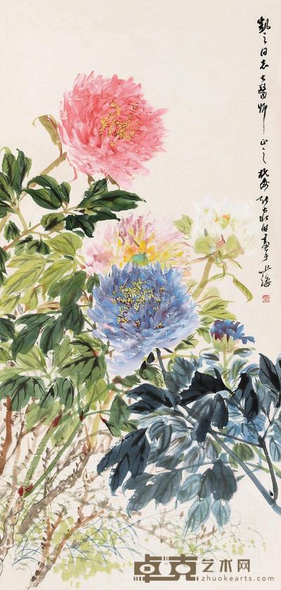 张大壮 富贵花开 立轴 96×47cm