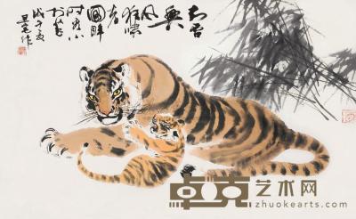 刘旦宅 戊午（1978）年作 母子图 镜片 59×96cm