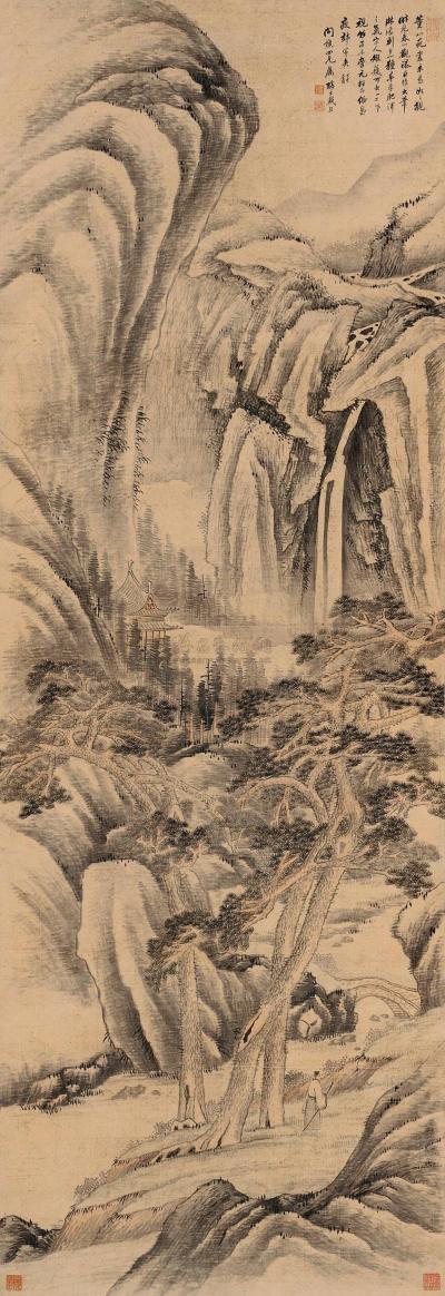 戴熙 丁巳（1857）年作 春山观景 立轴