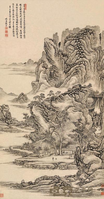 徐枋 壬子(1672)年作 山中四月 立轴 181×94cm