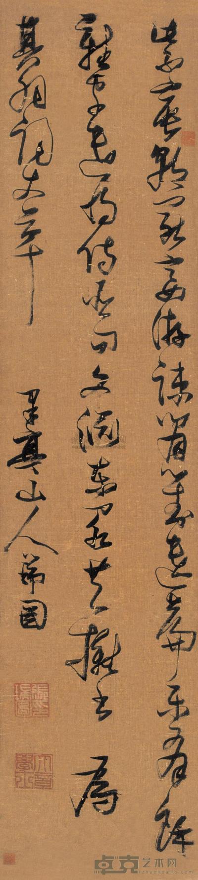 张瑞图 草书诗 立轴 154×35.5cm