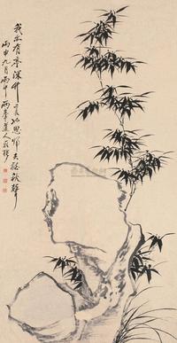 罗聘 丙申（1776）年作 深竹秋声 立轴