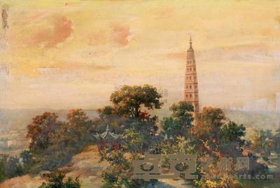 费以复 风景 37×55cm