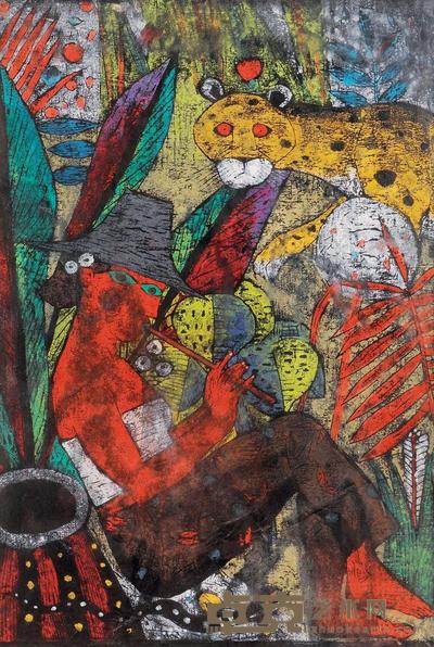 叶永青 1991年作 林寂 55×39.3cm