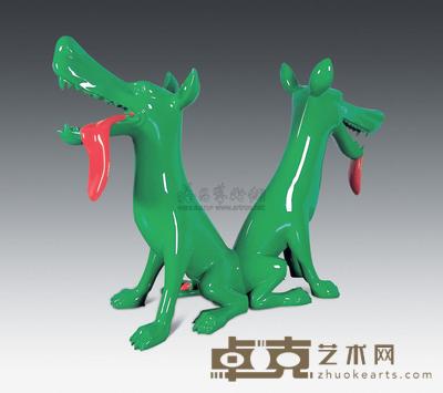 周春芽 2008年作 一公一母 156×45×116cm