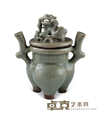 明 龙泉三足炉 高13cm