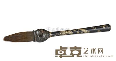 清 黑漆描金龙纹毛笔 高30cm