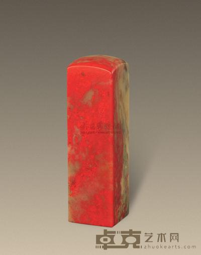 昌化鸡血石素章 2×2×6.8cm