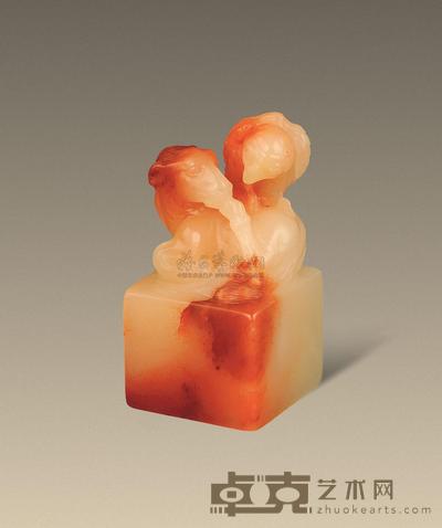 芙蓉动物钮方章 2.7×2.7×5.3cm
