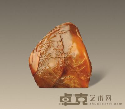 林荣基刻田黄薄意花卉纹章
