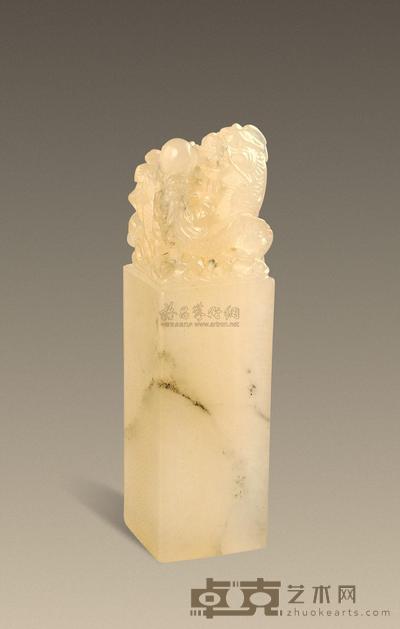 荔枝双龙戏珠钮方章 2.9×2.9×11cm