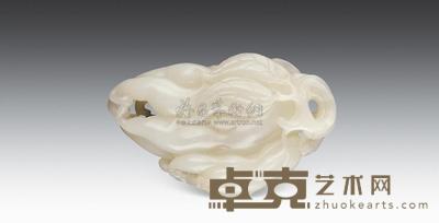 清 白玉佛手 长8.2cm