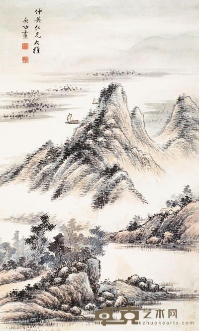启功 仿古山水 立轴 61×37cm