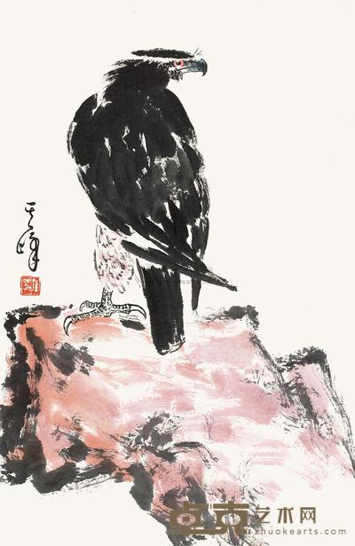 孙其峰 鹰 立轴 67×43cm