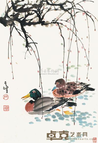 孙其峰 鸳鸯戏水 镜心 65×45cm