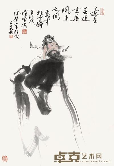 范曾 1982年作 简笔钟馗 镜心 95×66cm