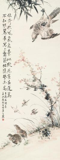 王梦白 1931年作 花鸟 立轴