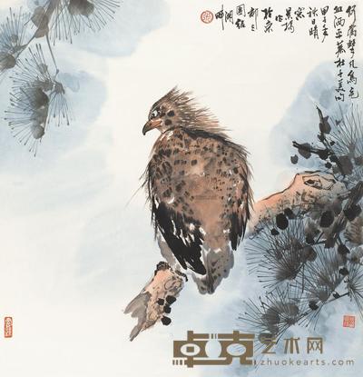 米景扬 1984年作 松鹰图 立轴 68×65cm