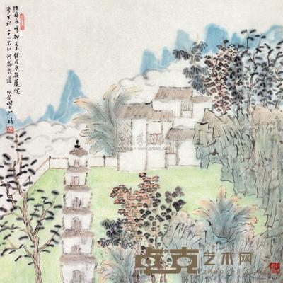 何加林 樵林夜鸣 软片 68×68cm