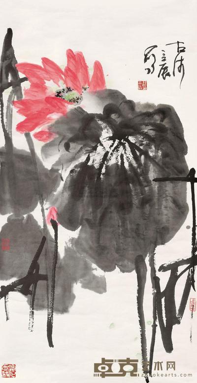 张立辰 荷花 软片 138×70cm