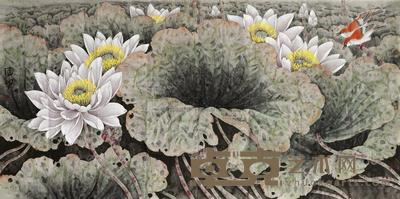 刘德功 荷花 软片 65×132cm