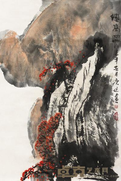 白庚延 秋高图 立轴 67×46cm