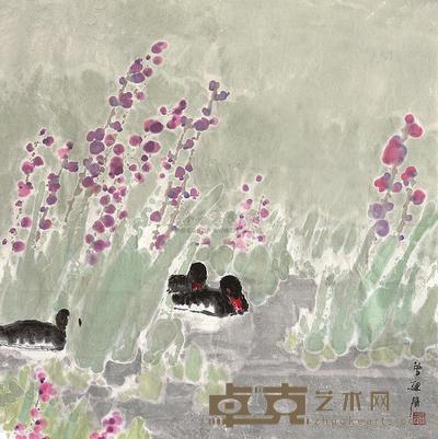 曾迎春 花鸟 软片 68×68cm