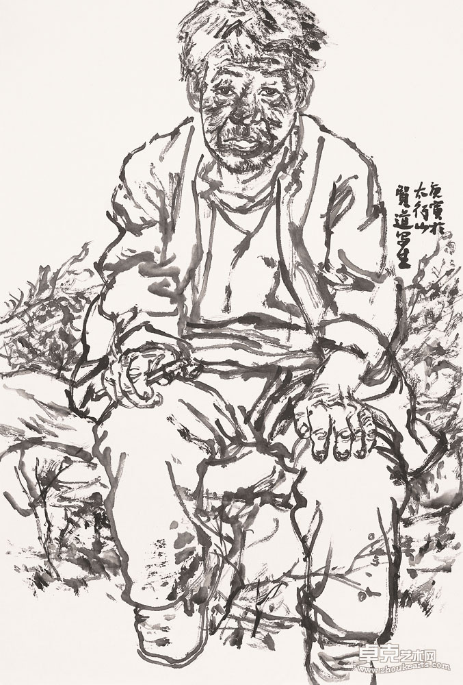 太行山人物写生之一69cm×46cm
