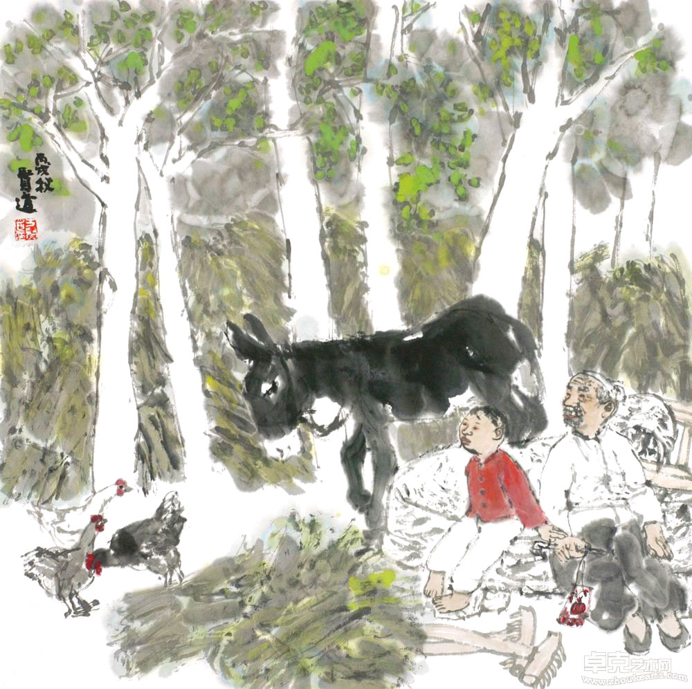 临风咏四秋69×69cm