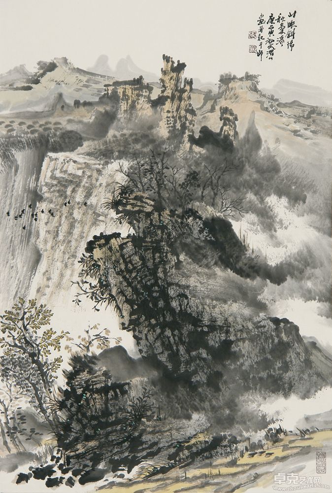 山映斜阳秋气清45cm x 68cm