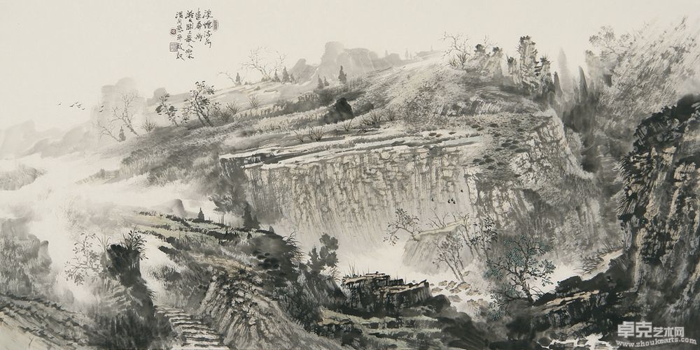 淡烟流水画屏幽68cm x 136cm