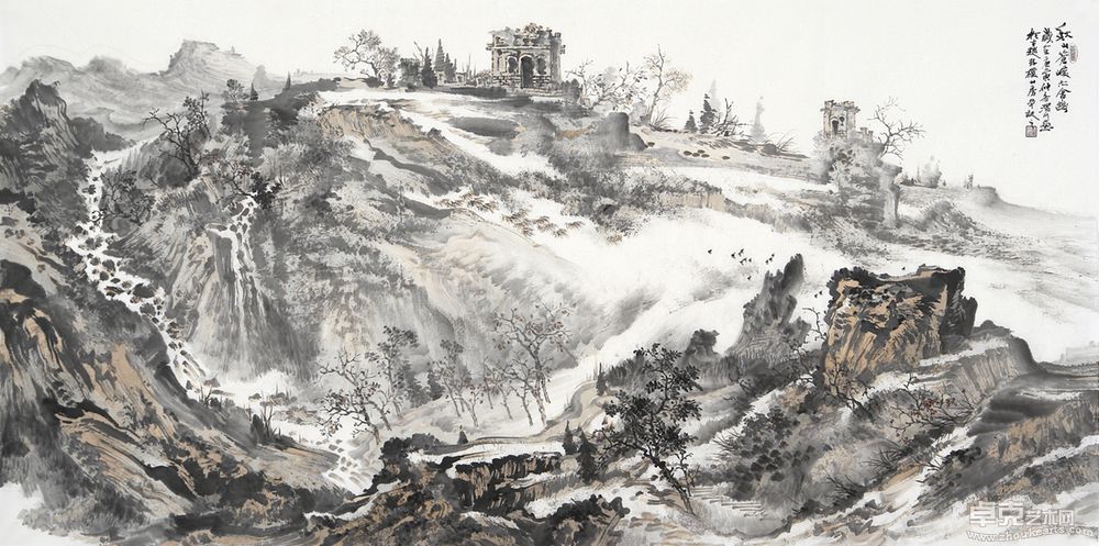 秋山苍峻亦含幽68cm x 136cm