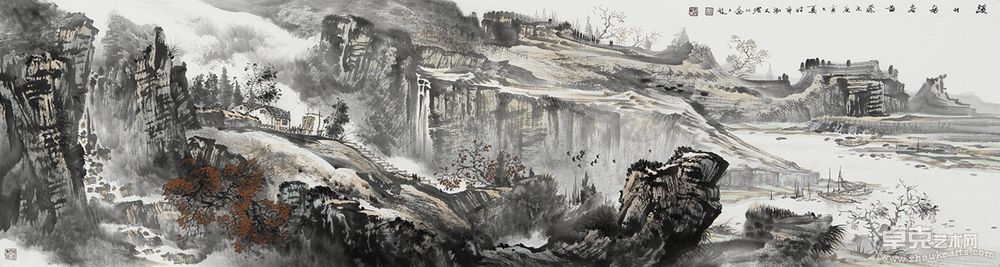 溪山无尽49cm x 180cm