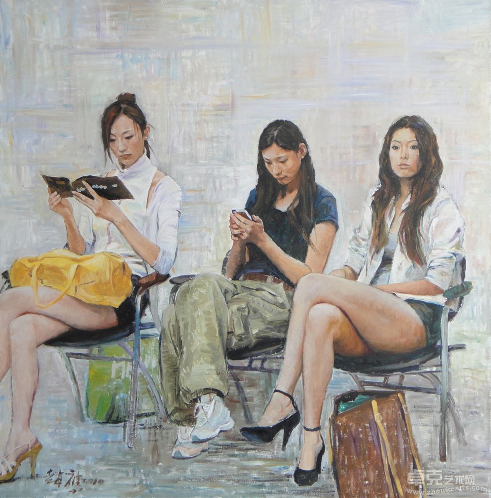 《三个女人三台戏》150cm×150cm