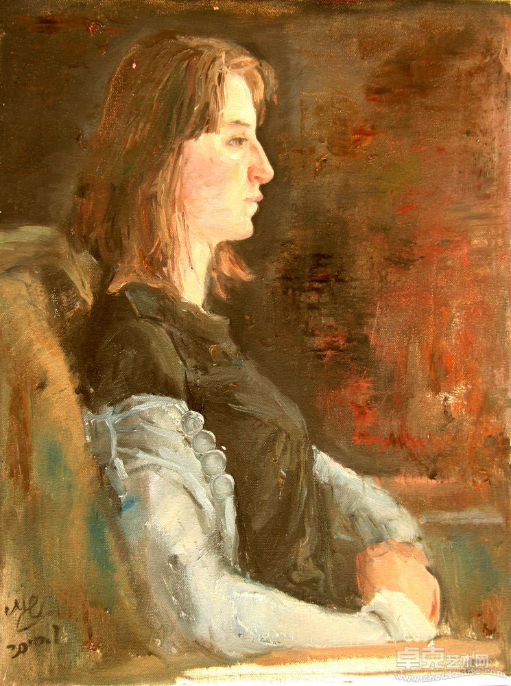 《女青年坐像》60x50cm