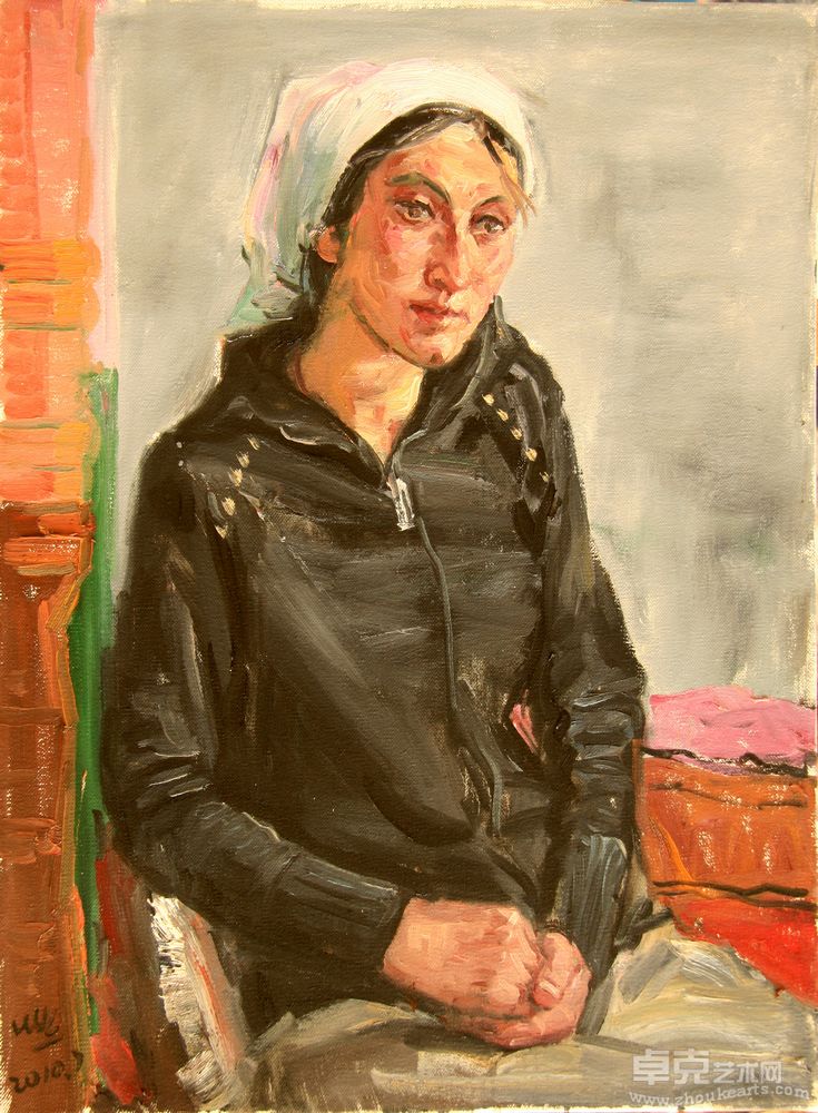 《黑衣女》65x50cm