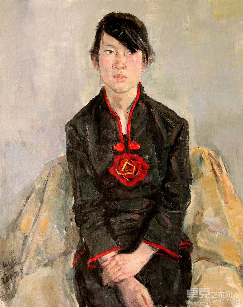 《靳芙花像》80x65cm