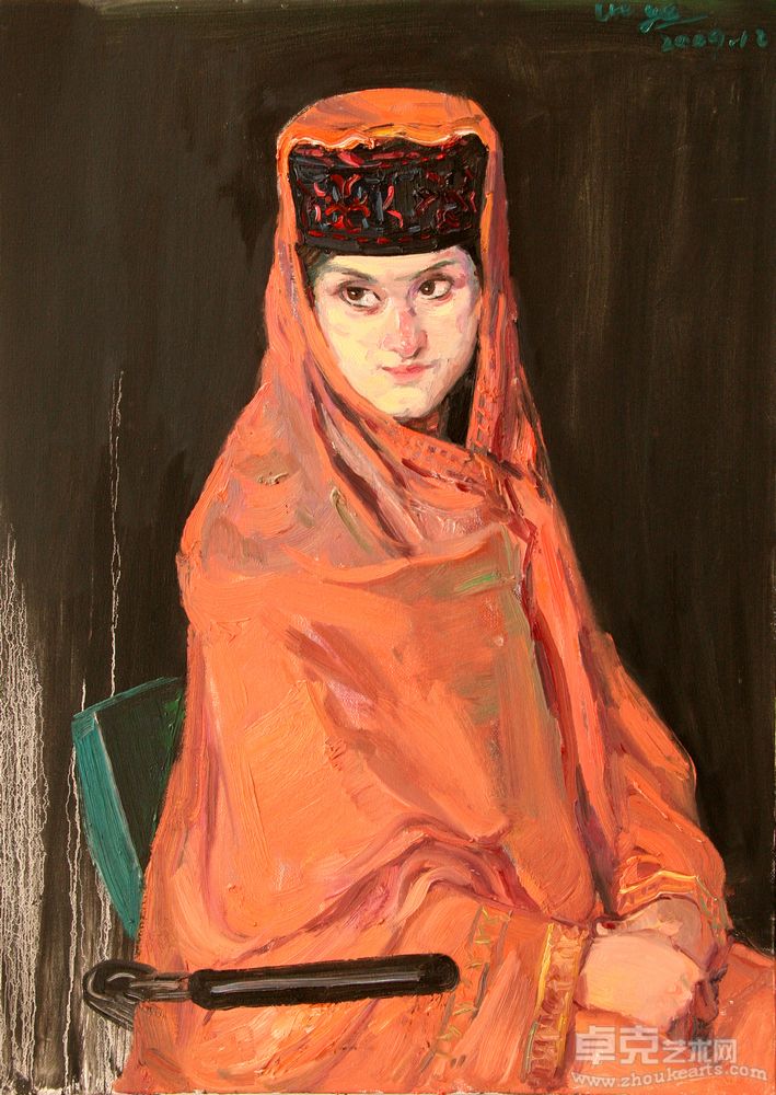 《塔吉克女孩努尔比亚》92x65cm