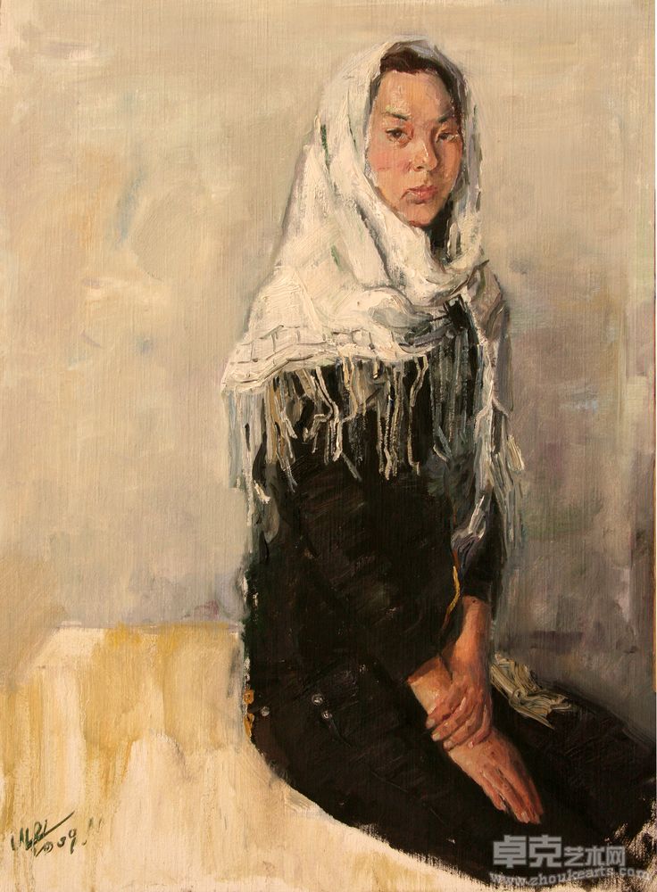 《白头巾》100x76cm