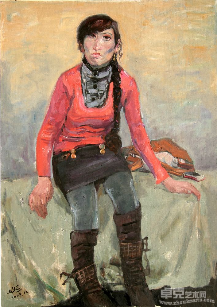 《红衣女郎》120x85cm