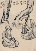 丙戌（1946年）作 二僧论道图 立轴