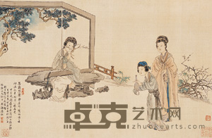 罗艮斋 张谷雏 潘龢 仕女 镜心 36×54.5cm