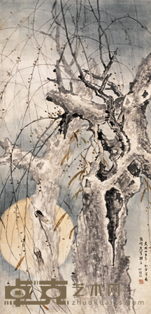 何磊 1936年作 花鸟 立轴 124×60cm