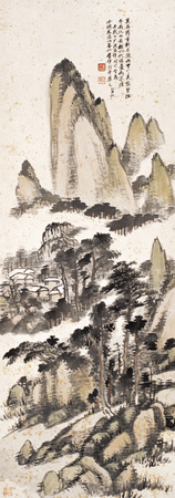 潘冷残 1925年作 山水 立轴